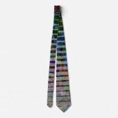 奇妙なストライプカラフルの傷と線 ネクタイ (裏面)