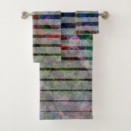 奇妙なストライプカラフルの傷と線 バスタオルセット