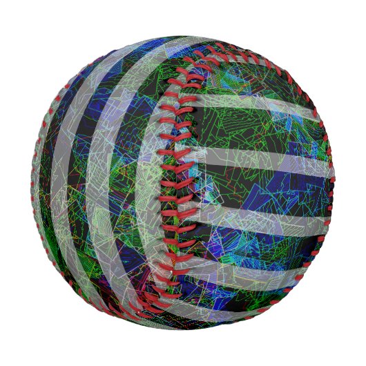 奇妙なストライプカラフルの傷と線 野球ボール (アングル)