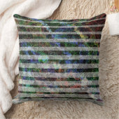 奇妙なストリップとラインの小さな正方形を傷 クッション (ブランケット)