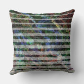 奇妙なストリップとラインの小さな正方形を傷 クッション (裏面)