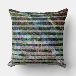 奇妙なストリップとラインの小さな正方形を傷 クッション