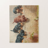 奇妙なダックスシャントの子犬たち | カール・ライチェルト ジグソーパズル (縦)