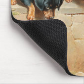 奇妙なダックスシャントの子犬たち | カール・ライチェルト マウスパッド (コーナー)