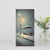 奇妙なダークシティストップバス雪の冬のナイトカード シーズンカード (スタンド正面)