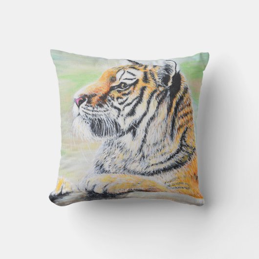 奇妙なトラ絵画ガの クッション (正面)