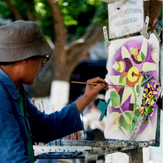 奇妙なパッシフローラフラワージオメトリックアート抽象芸術 キャンバスプリント