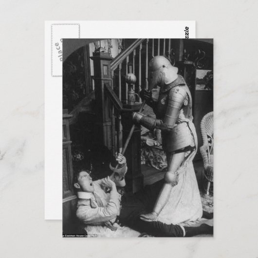 奇妙なビクトリアンヴィンテージと騎士 ポストカード (正面/裏面)