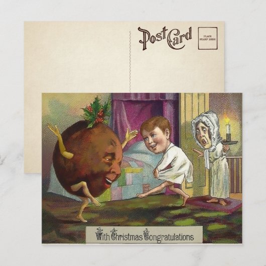 奇妙なビクトリア時代のクリスマス祝賀ポストカード ポストカード (正面/裏面)