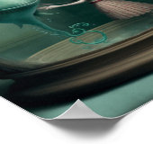 奇妙なファンタジーガールと水族館の生き物 ポスター (角)