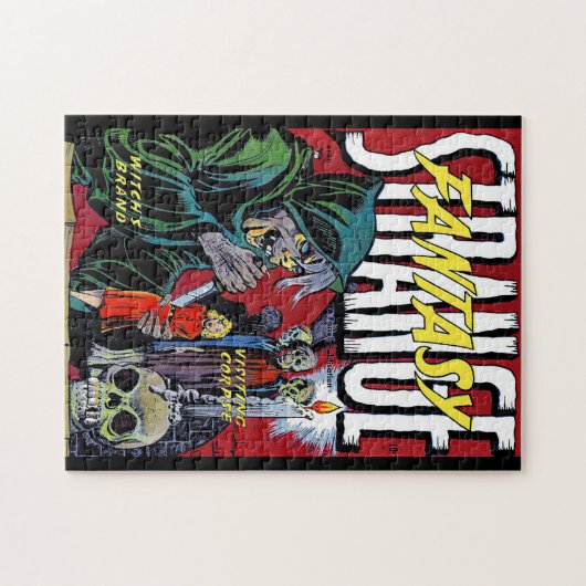 奇妙なファンタジーザ怖い魔女ヴィンテージ漫画 ジグソーパズル (横)