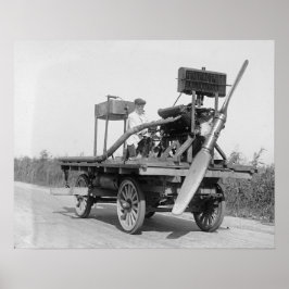 奇妙なプロペラ自動車、1922年。ヴィンテージ写真 ポスター