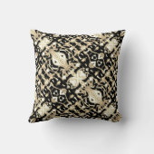 奇妙なベージュと黒の、一部のファ澄んンド クッション (裏面)