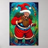 奇妙なポートレートオブサンタクロース | AIアートポスター ポスター (正面)