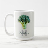 奇妙なミニマエレガントリストのクロチェットブロッコリー名 コーヒーマグカップ (左)