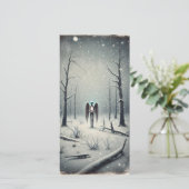 奇妙なユニーク雪の冬の夜のホリデーカード シーズンカード (スタンド正面)