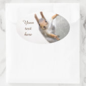 奇妙なリス 楕円形シール (バッグ)