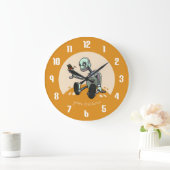 奇妙なロボットが彼の最初の蝶の漫画を見る ラージ壁時計 (ホーム)