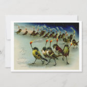 奇妙なヴィンテージのマッチをした鳥の群れ シーズンカード (正面)