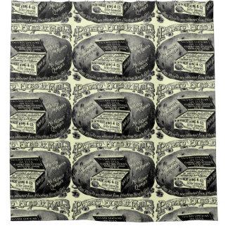 奇妙なヴィンテージポテト広告 シャワーカーテン