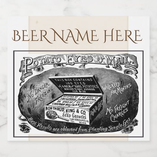 奇妙なヴィンテージポテト広告 ビールラベル (シングルラベル)