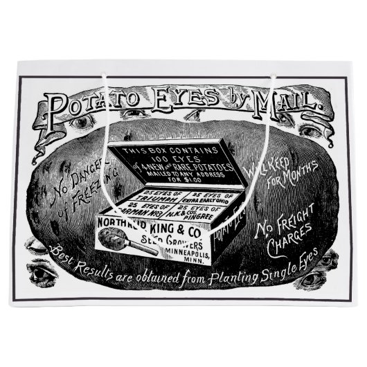 奇妙なヴィンテージポテト広告 ラージペーパーバッグ (正面)