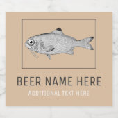奇妙なヴィンテージ魚のスケッチ ビールラベル (シングルラベル)