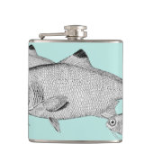 奇妙なヴィンテージ魚のスケッチ フラスク (正面)