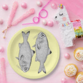 奇妙なヴィンテージ魚のスケッチ ペーパープレート (パーティー)