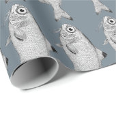 奇妙なヴィンテージ魚のスケッチ ラッピングペーパー (ロールコーナー)