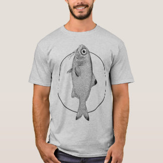 奇妙なヴィンテージ魚のスケッチ Tシャツ