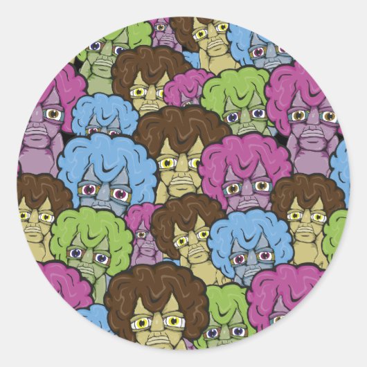 奇妙な人のステッカー ラウンドシール (正面)