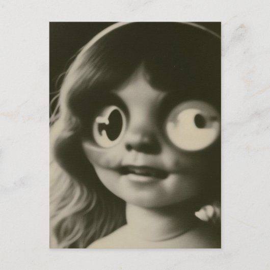 奇妙な人形のヘッドハロウィンハガキ ポストカード (正面)