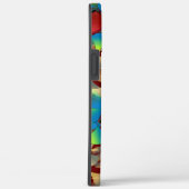 奇妙な仮想の花、暗い赤に青みがかった花びら Case-Mate iPhoneケース (裏面 / 右)