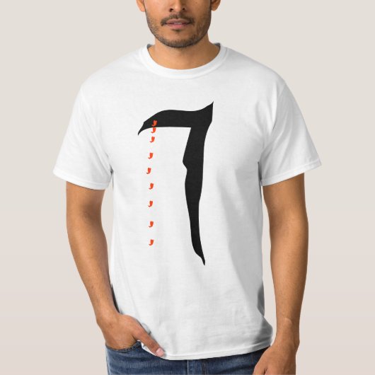 奇妙な何か黒と何かが赤く滴り落ちる Tシャツ (正面)