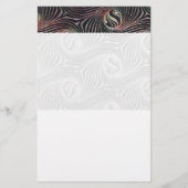 奇妙な円と渦巻きホワイトブラウン抽象芸術 便箋 (正面)