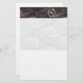 奇妙な円と渦巻きホワイトブラウン抽象芸術 便箋 (正面/裏面)