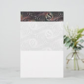 奇妙な円と渦巻きホワイトブラウン抽象芸術 便箋 (スタンド正面)