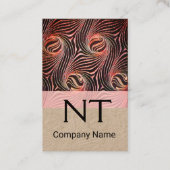 奇妙な円、渦巻き赤茶色の抽象芸術クラフト 名刺 (裏面)