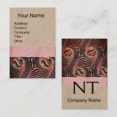 奇妙な円、渦巻き赤茶色の抽象芸術クラフト 名刺 (正面/裏面)