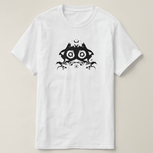奇妙な冠をつけたカエルっぽいもの Tシャツ (デザイン正面)