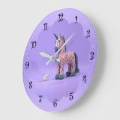 奇妙な出会いマウスとユニコーン ラージ壁時計 (傾斜)