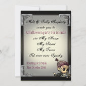 奇妙な友達のハロウィンパーティー招待状 招待状 (裏面)