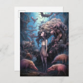 奇妙な変異を持つ女性の超現実美術 ポストカード (正面/裏面)