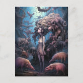 奇妙な変異を持つ女性の超現実美術 ポストカード (正面)