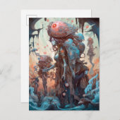 奇妙な変異を持つ女性の超現実美術 ポストカード (正面/裏面)