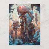 奇妙な変異を持つ女性の超現実美術 ポストカード (正面)