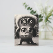 奇妙な奇妙な大きな目モンスターハロウィーン ポストカード (スタンド正面)