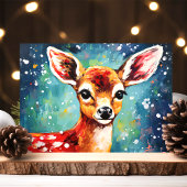 奇妙な子鹿カラフルの冬クリスマス シーズンカード