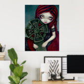 奇妙な孤独なゴシックの妖精ケルトのクロスプリント ポスター (ホームオフィス)